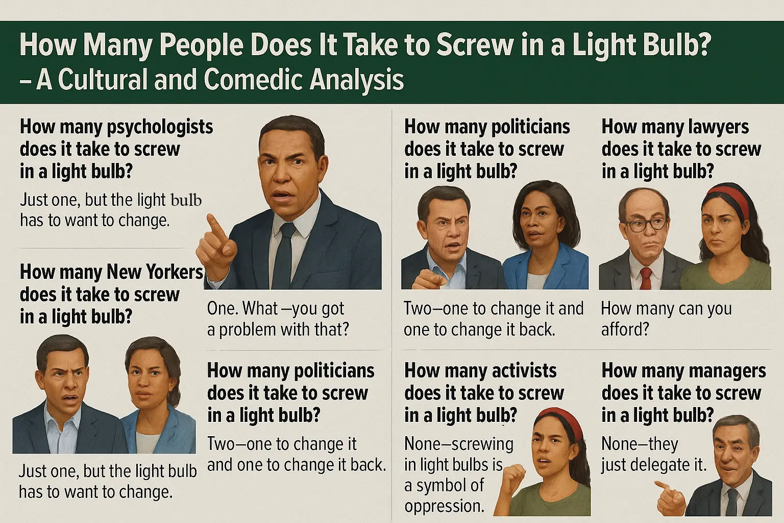 Read more about the article How Many People Does It Take to Screw in a Light Bulb? – A Cultural and Comedic Analysis
